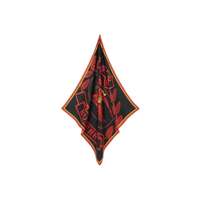 Burberry Silk Scarves Unisex Red/Black-1