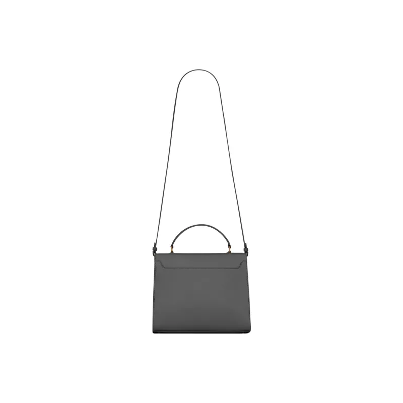 SAINT LAURENT CASSANDRA Calfskin Suede Portable Crossbody Bag Shoulder Bag Medium Size Women's Gray-3