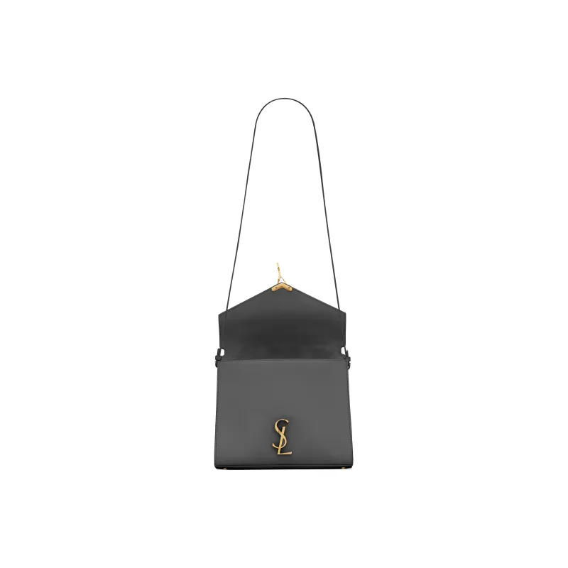 SAINT LAURENT CASSANDRA Calfskin Suede Portable Crossbody Bag Shoulder Bag Medium Size Women's Gray-5