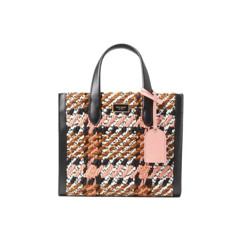 Kate Spade Manhattan Fabric One Shoulder Handbags Small Size Women's Brown & Pink