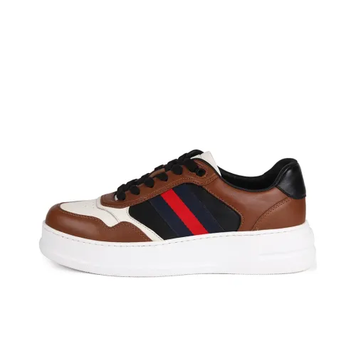 Satchi Skateboard Shoes Men Low-Top Brown