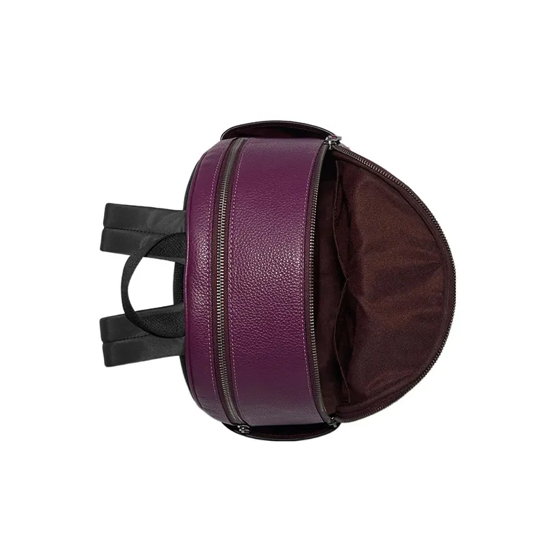 COACH Court Refined Pebble Leather Backpack Large Size Women's Purple-2
