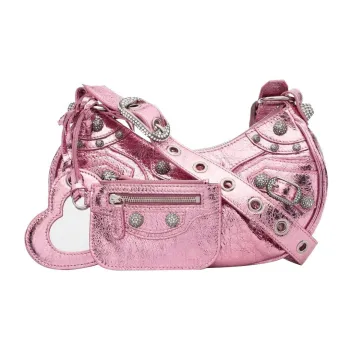 Balenciaga Le Cagole Polyurethane Dumpling Bag Crescent Moon Bag Crossbody Bag Shoulder Bag Mini Women's Pink