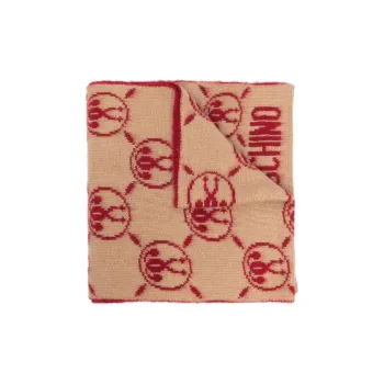 MOSCHINO Knit Scarves Women's Burgundy/Beige