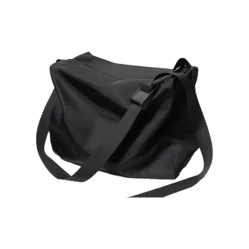 VAOPER Nylon Fabric Square Bag Toast Bag Gym Bag Travel Bag Crossbody Bag Shoulder Bag Large Size Unisex Black
