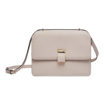 Valextra Calfskin Shoulder Bag, Crossbody Bag Medium Size Women's Nude