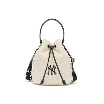 MLB Polyester Bucket Bag Handbag Shoulder Bag Crossbody Bag Small Size Unisex Black White