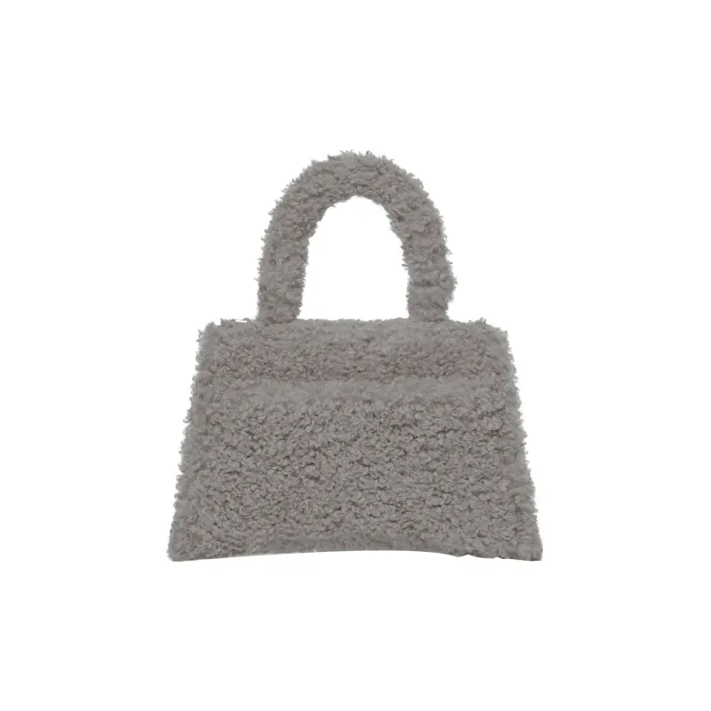 Balenciaga Hourglass Sheepskin Shoulder Bag Crossbody Bag Handbag Small Size Women's Gray-2