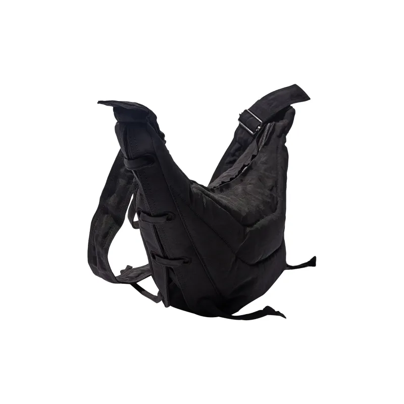 Lemaire Polyamide Croissant Bag Goat Horn Bag Slogan Bag Handbag Shoulder Bag Crossbody Bag Small Size Unisex Chocolate-1