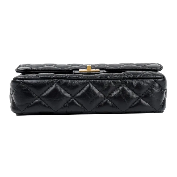 CHANEL 2.55WOC Calfskin Cell Phone Pouch, Shoulder Bag, Crossbody Bag Women's Black-3
