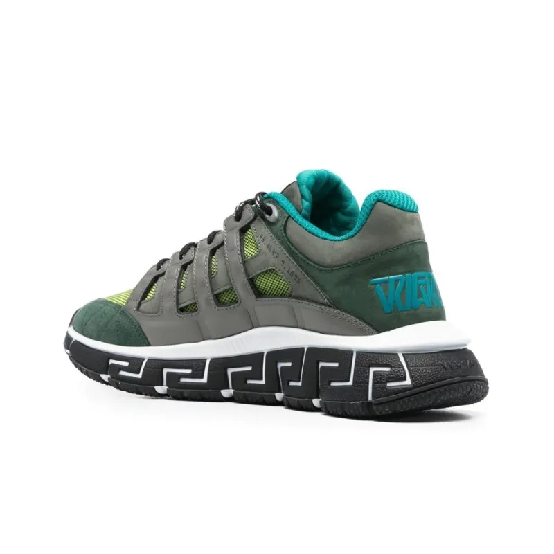 VERSACE Wear-Resistant Low-Top Sports Casual Shoes Men's Gray Green-3