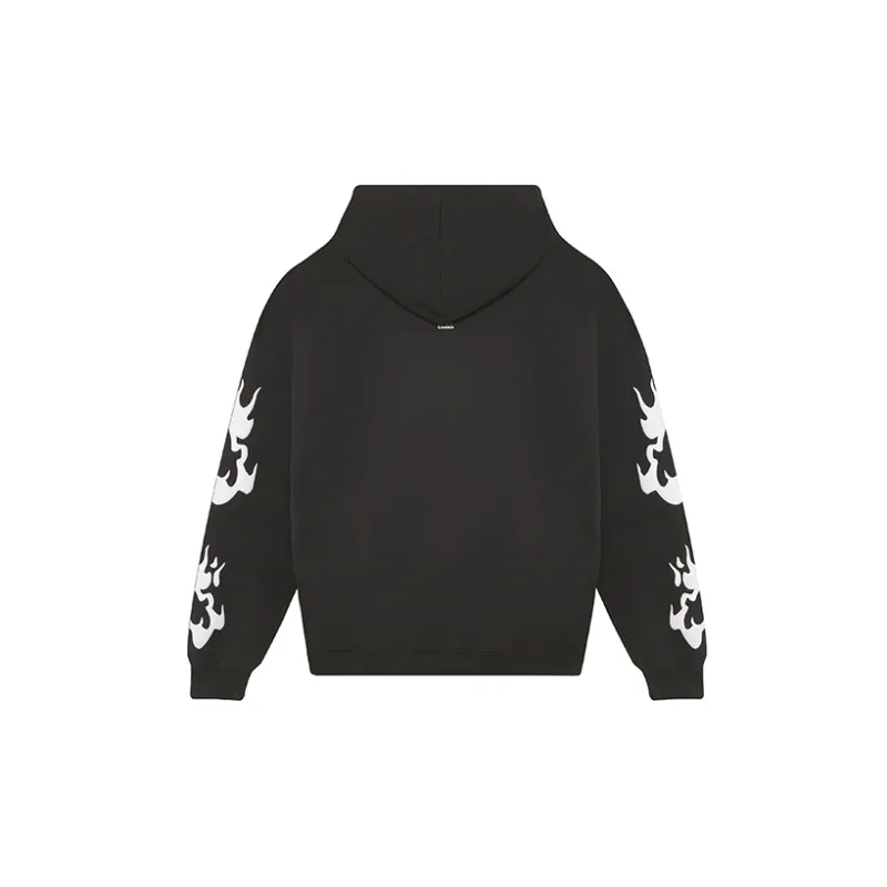 LVXWA Hooded Loose Fit Heavyweight Sweatshirt Unisex Black-1