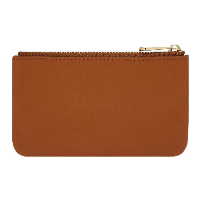 FERRAGAMO GANCINI Soft Rolled Flower Calfskin Key Pouch Women's Gold Brown-2