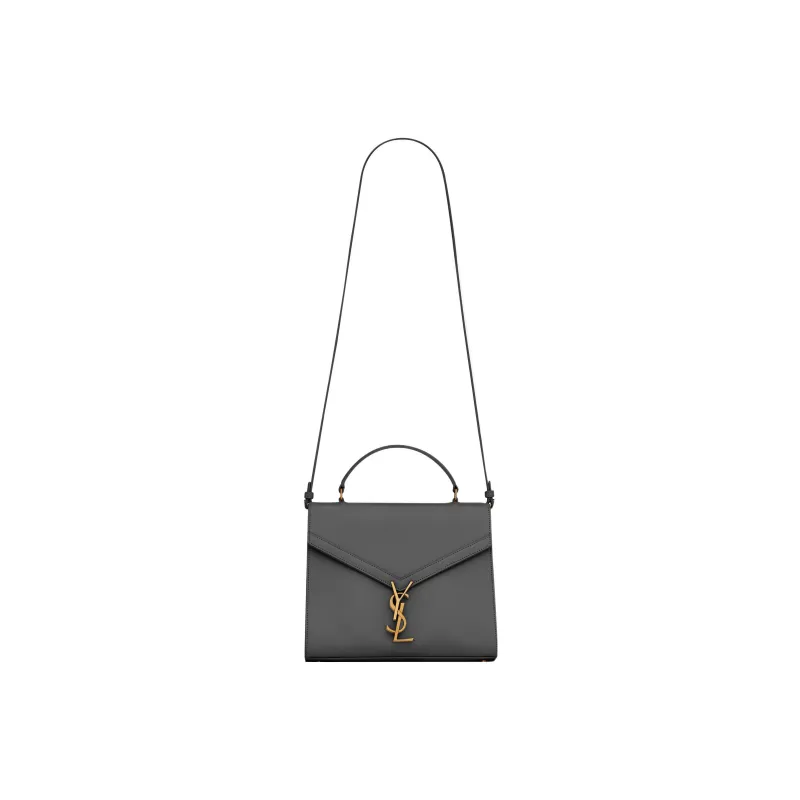 SAINT LAURENT CASSANDRA Calfskin Suede Portable Crossbody Bag Shoulder Bag Medium Size Women's Gray-1