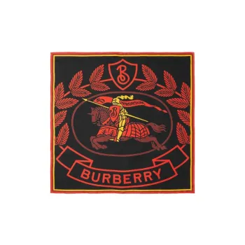 Burberry Silk Scarves Unisex Red/Black