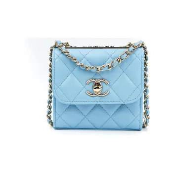 CHANEL Trendy Cc Sheepskin Shoulder Bag, Crossbody Bag Mini Women's Light Blue