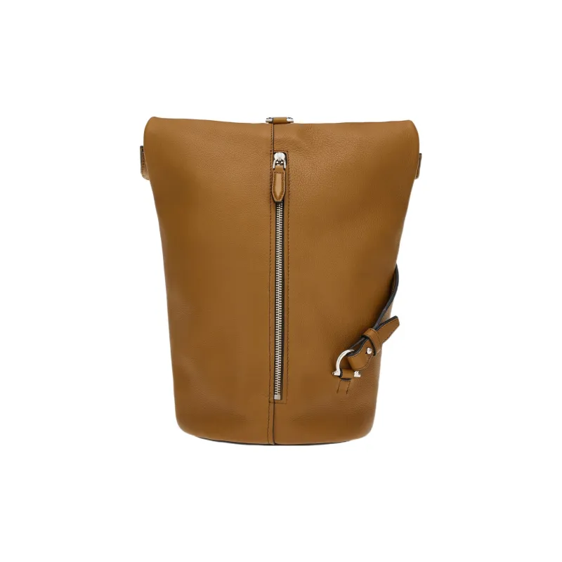 FERRAGAMO Natural Grain Texture Suede Cow Leather Sailor Bag Crossbody Bag Shoulder Bag Men's Beige-2