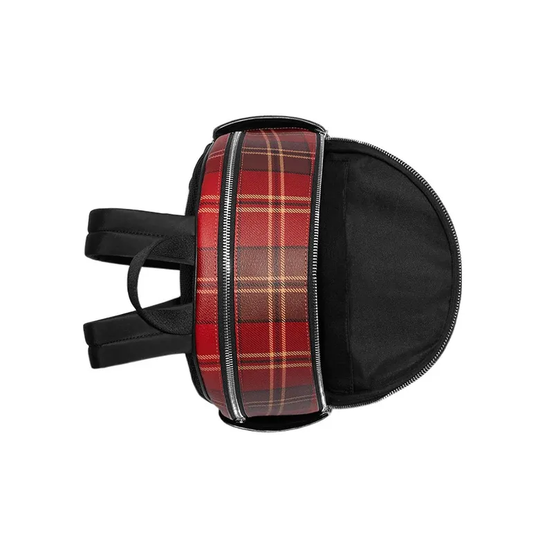COACH Court Printed Coated Canvas With Refined Pebbled Leather Backpack Large Size Women's Red & Black-2