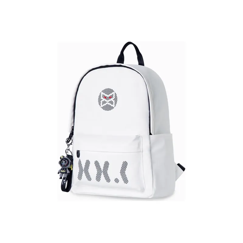 XINXIAKE Fabric Backpack Medium Size Unisex White/Black/Blue-1