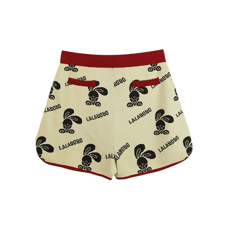 LALABOBO Casual Shorts Women's Beige-1