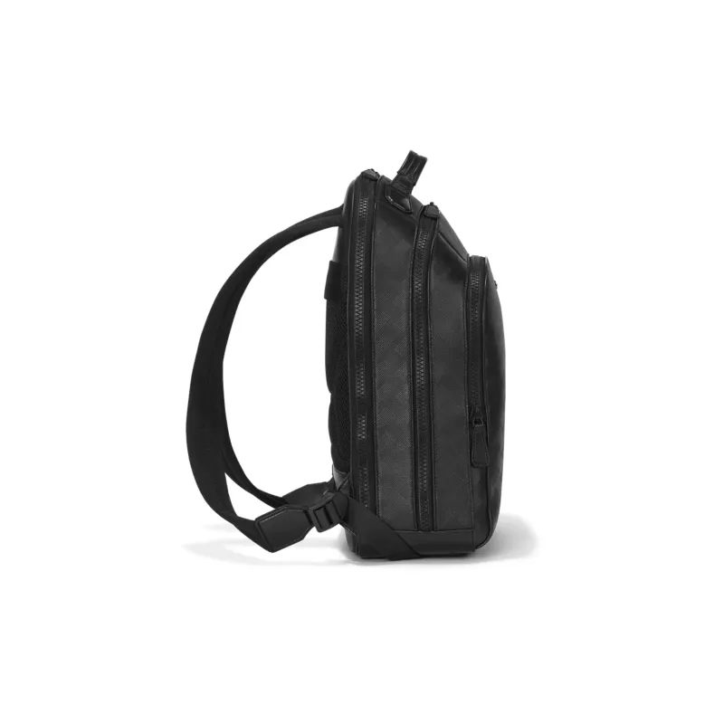 MONTBLANC Full Grain Cow Leather Backpack Medium Size Unisex Black-3