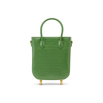 CHARLES&KEITH PU Handbag Medium Size Women's Chocolate/Green