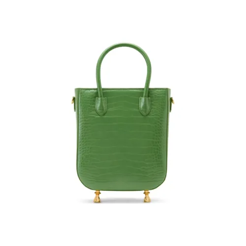 CHARLES&KEITH PU Handbag Medium Size Women's Chocolate/Green