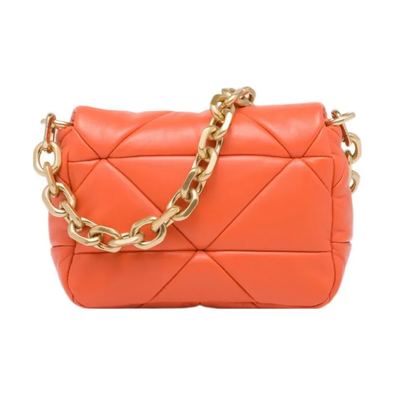 PRADA Leather Portable Crossbody Bag Shoulder Bag Women's Orange-1