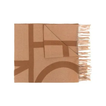 TOTEME Monogram Printed Fringed-Edge Scarf