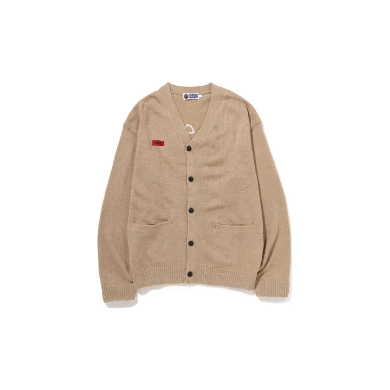 Bape Embroidery Shaggy Knit Cardigan-1
