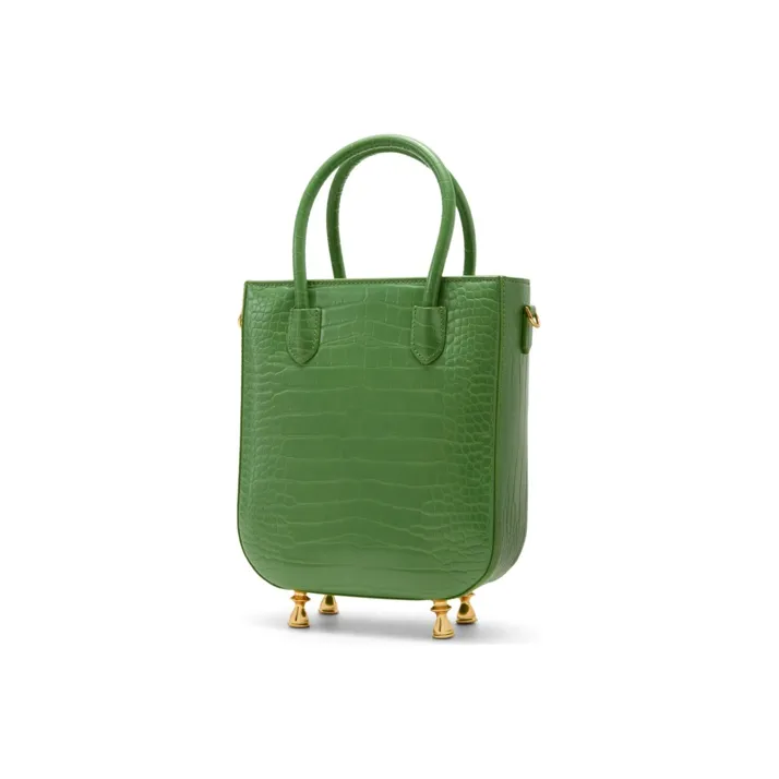 CHARLES&KEITH PU Handbag Medium Size Women's Chocolate/Green-7