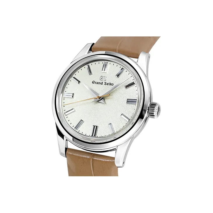GRAND SEIKO Mechanical Movement Genuine Leather Strap Watch Unisex Silver Dial SBGW281G-2