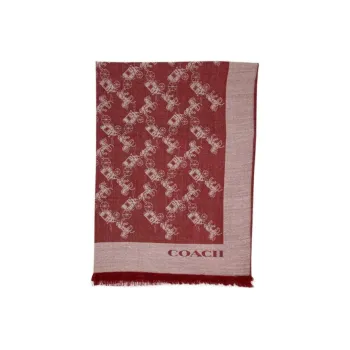 COACH Silk Scarf Women's Cherry Red