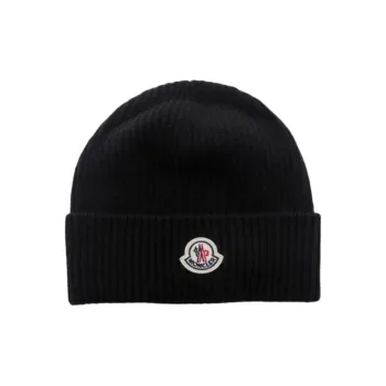 Moncler Logo Patch Turn Up Brim Beanie