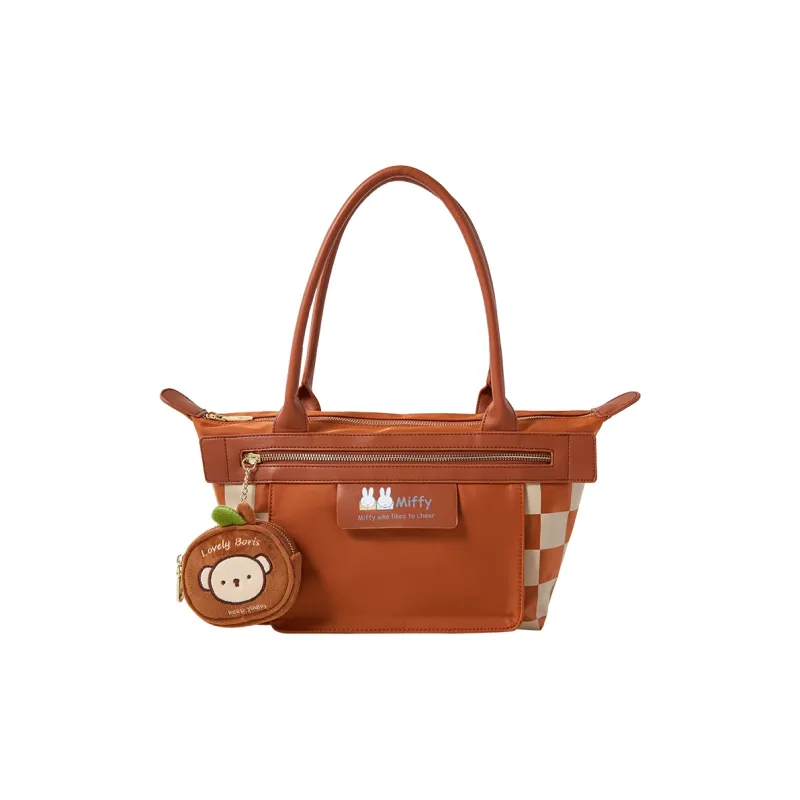Miffy Nylon Tote Bag Shopping Bag Handbag Shoulder Bag Women's White/Brown-7