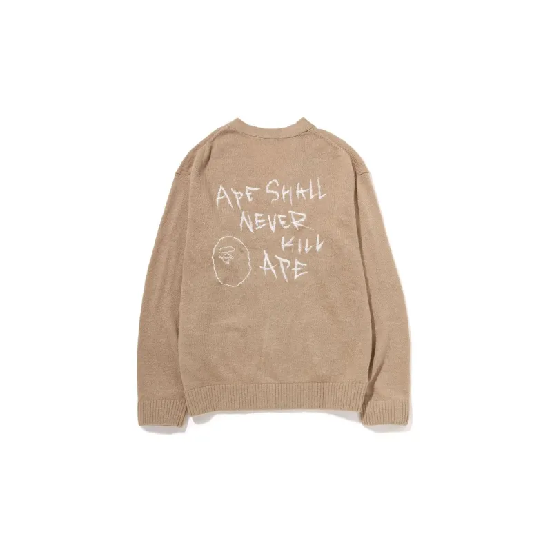 Bape Embroidery Shaggy Knit Cardigan-2