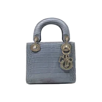 DIOR Lady Dior Crocodile Leather Dior Bag Shoulder Bag Crossbody Bag Handbag Mini Women's Light Blue