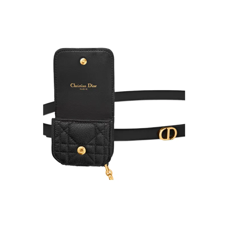 DIOR Caro Cow Leather Belt Fanny Pack Women's Black-2