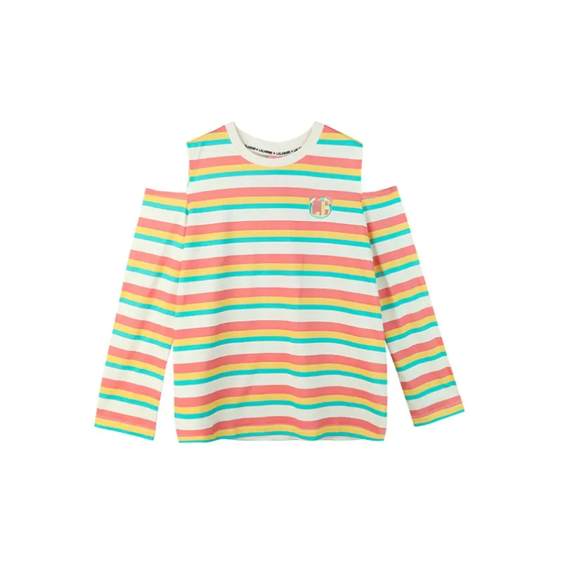 LALABOBO Straight Long Sleeved T Shirt Women's Pink-1