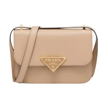 PRADA Saffiano Leather Crossbody Bag Shoulder Bag Women's Sand Beige Yellow