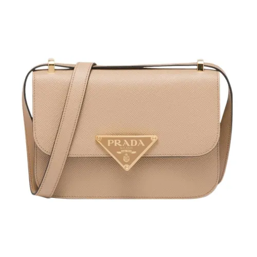 PRADA Saffiano Leather Crossbody Bag Shoulder Bag Women's Sand Beige Yellow