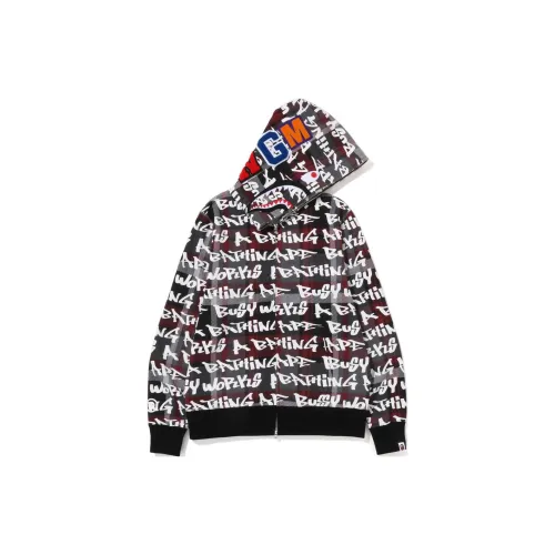 BAPE Graffiti Check Shark Full Zip Hoodie 