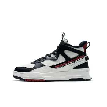 XTEP Warm Slip Resistant High Top Skateboard Shoes White Black