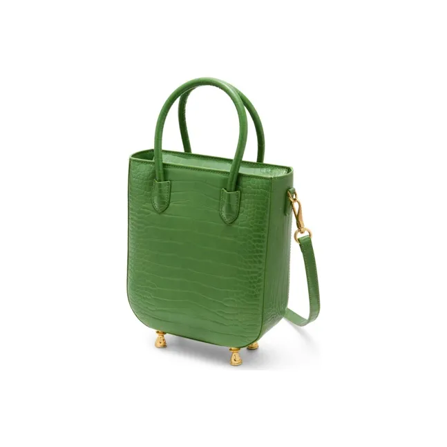 CHARLES&KEITH PU Handbag Medium Size Women's Chocolate/Green-8