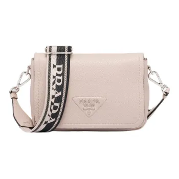 PRADA Leather Shoulder Bag Crossbody Bag Small Size Women's Light Pink