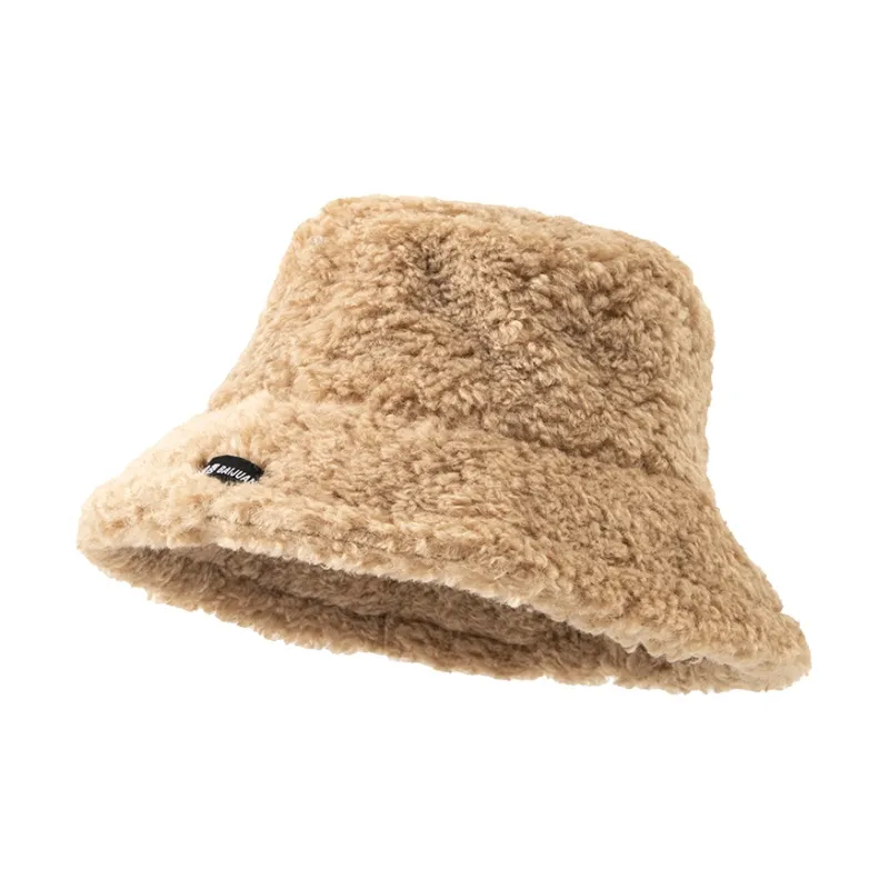 BAIJUAN Sherpa Bucket Hats Unisex Black/Pink/Ecru-2