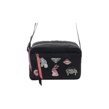 PRADA Nylon Square Box Bag Crossbody Bag Shoulder Bag Women's Black