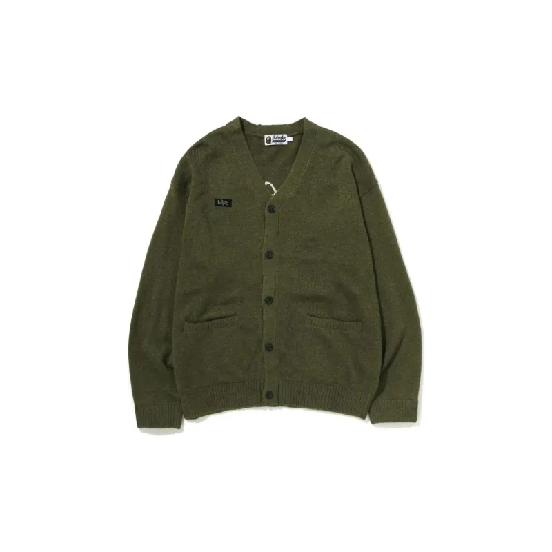 Bape Embroidery Shaggy Knit Cardigan-5