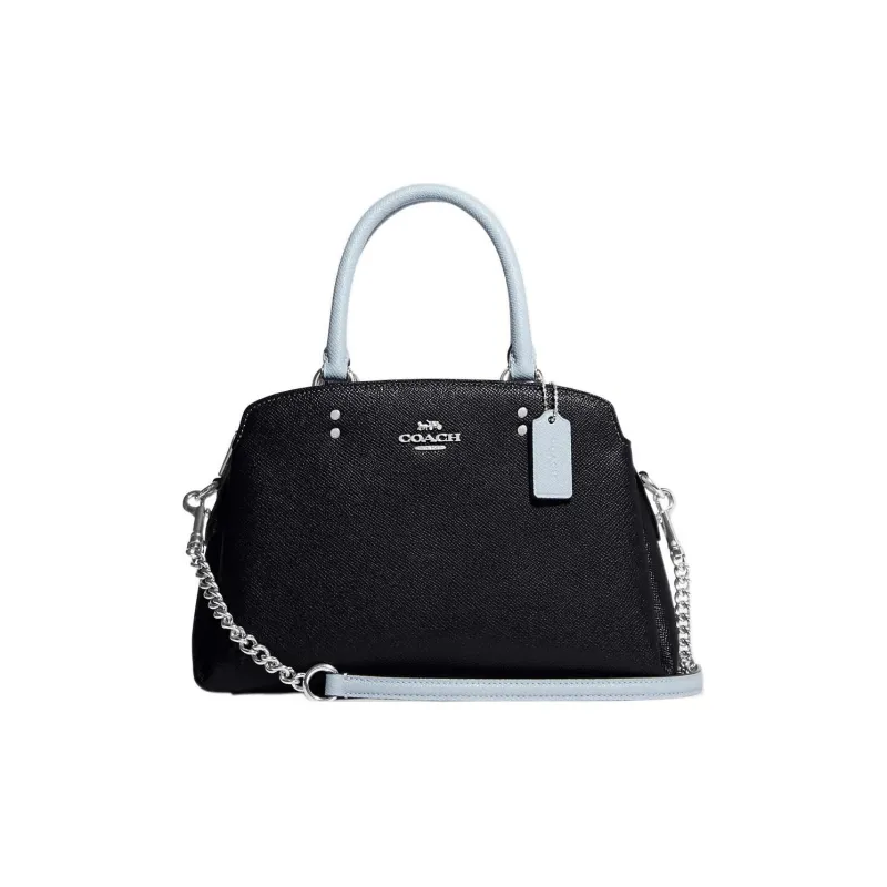 COACH Lillie Cross Grain Leather Shoulder Bag, Crossbody Bag, Handbag Mini Women's Black-0