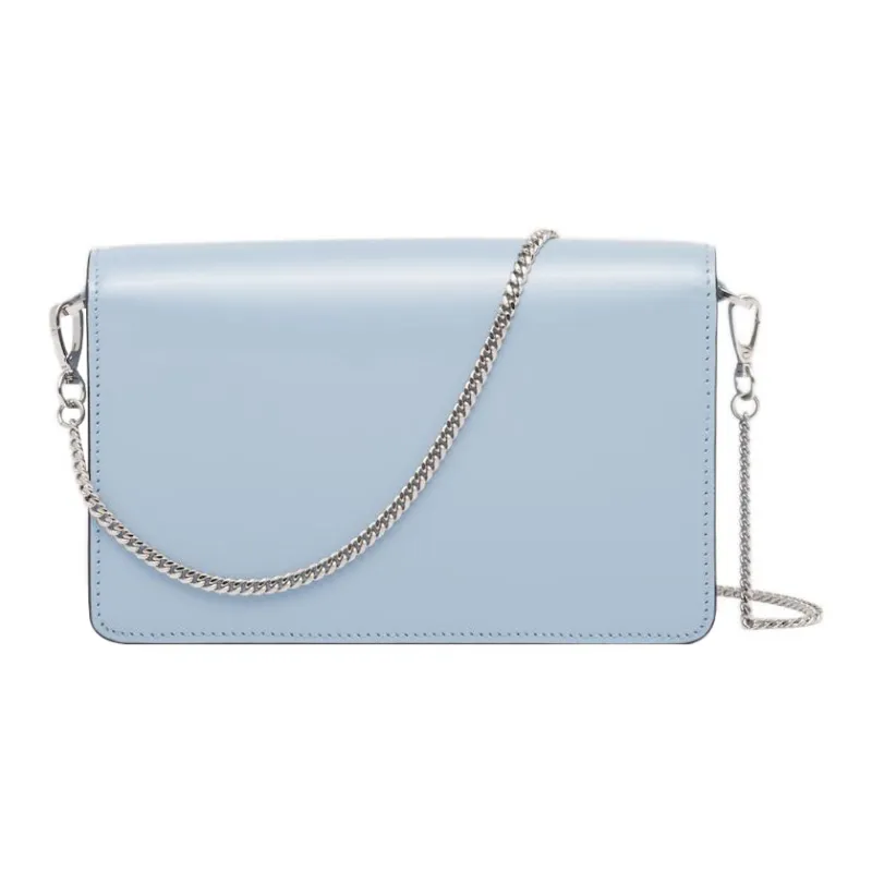 PRADA Shiny Leather Crossbody Bag Shoulder Bag Women's Sky Blue-2